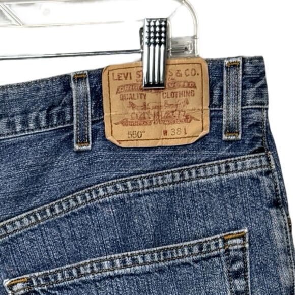 Levis 550 Denim Shorts Men 38 Blue Relaxed Fit Jorts Dadcore Classic Rugged - Picture 4 of 8